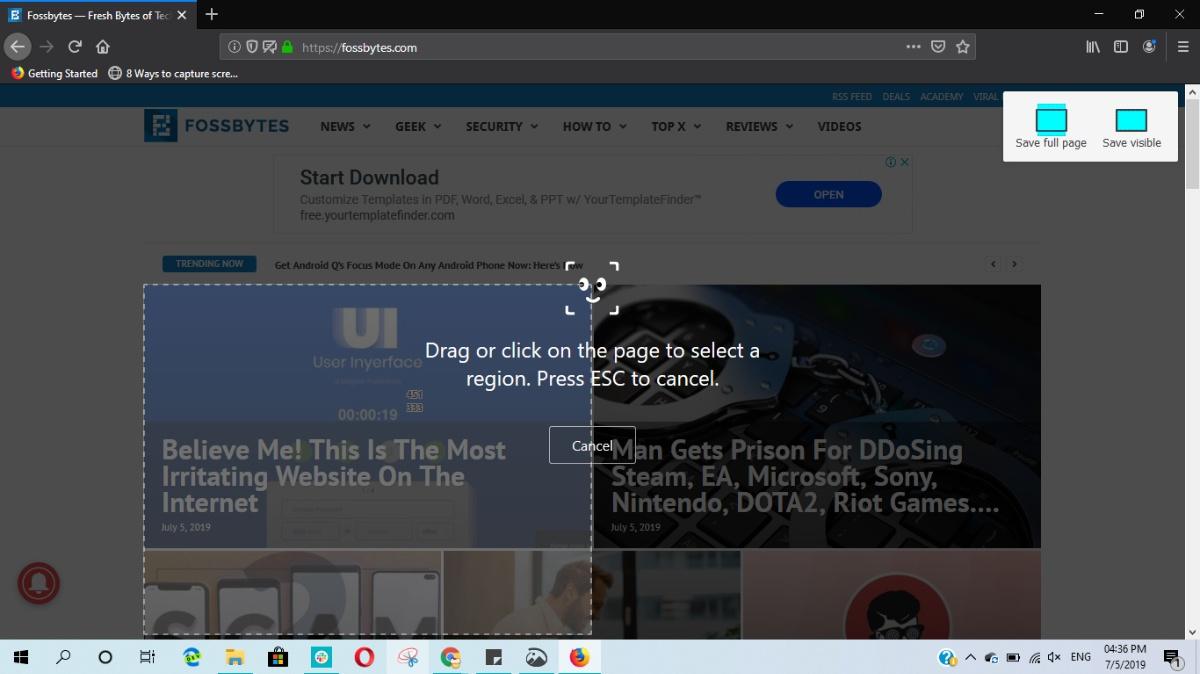 snipping tool free download firefox