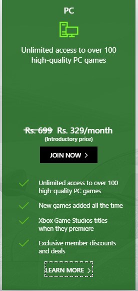 xbox game pass introductory price