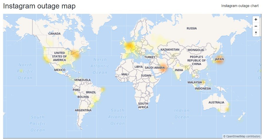 Instagram not working 2 check outage map