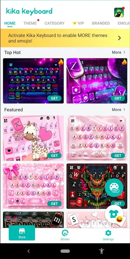 Kika Keyboard app: best emoji app