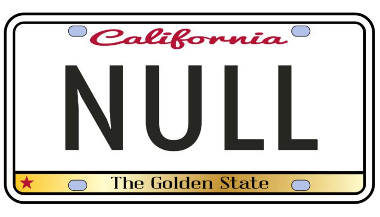 NULL license plate