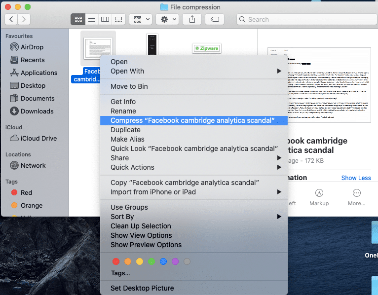 how to open a zip on mac