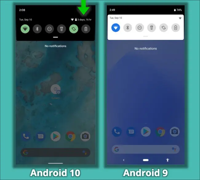 Android 10 Hidden Features 6 Battery Status Notification Area