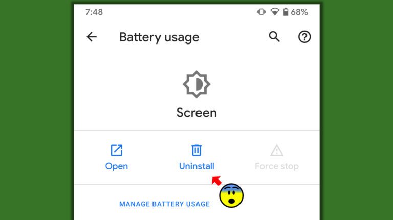 Android 10 Uninstall Screen Bug
