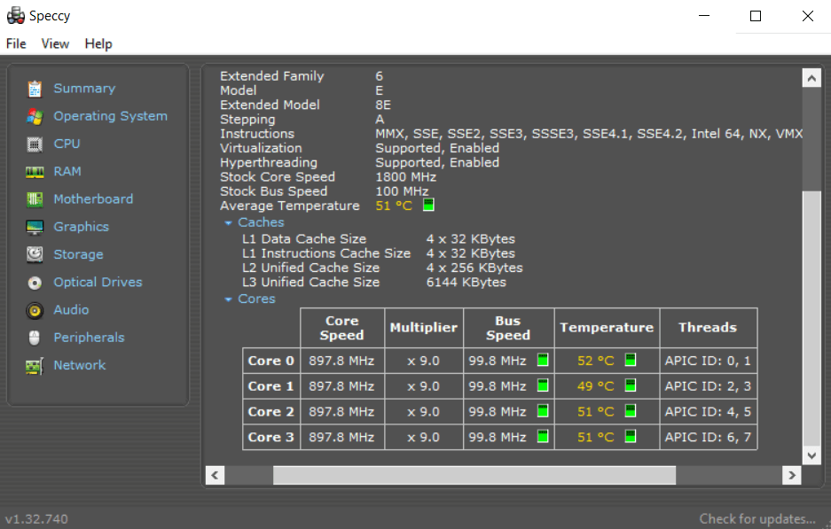 motherboard temp reading high with speccy windows 10