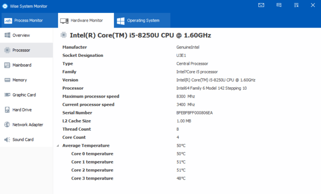 PC Information Software Wise System Monitor