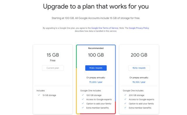 google one pricing google one pricing