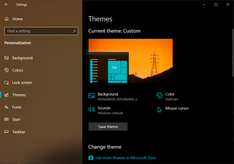 how can i make custome windows 10 themes