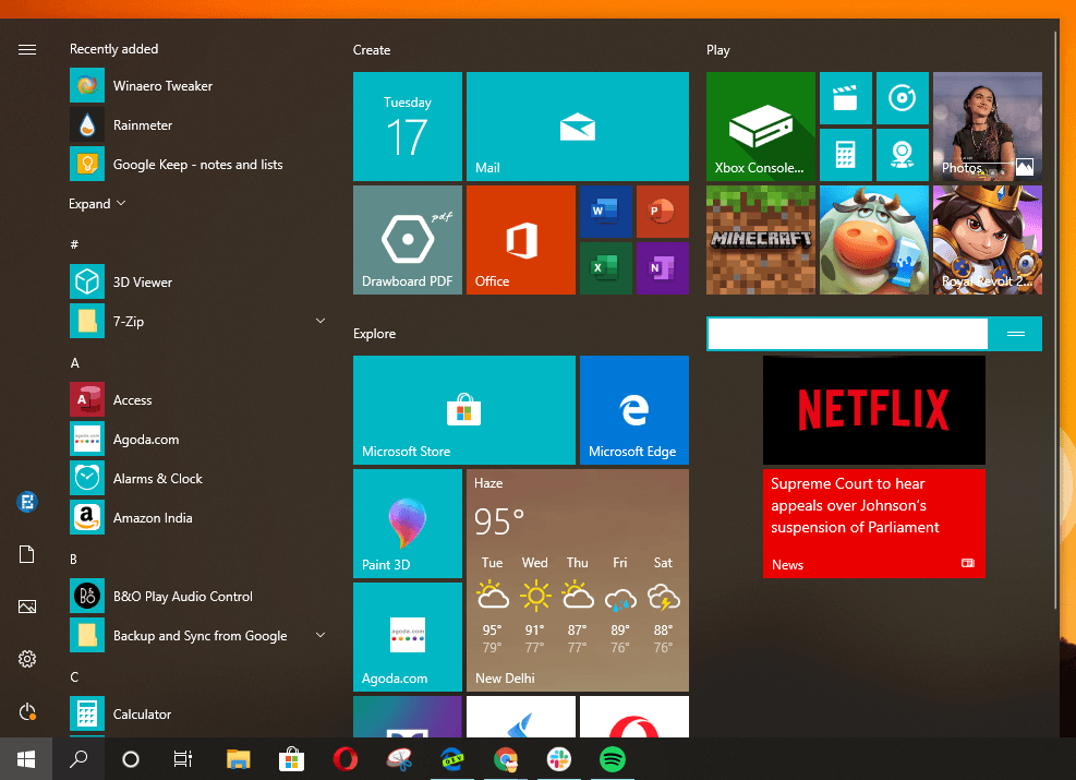 customize windows 10 start menu left side further