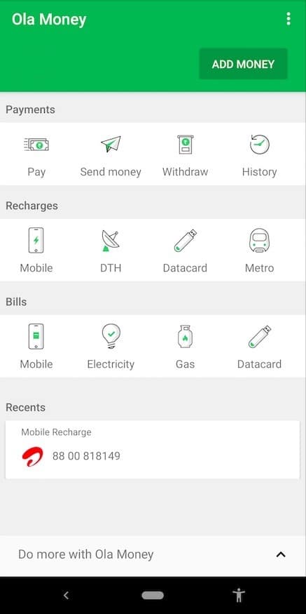 Ola Money: best money transfer apps