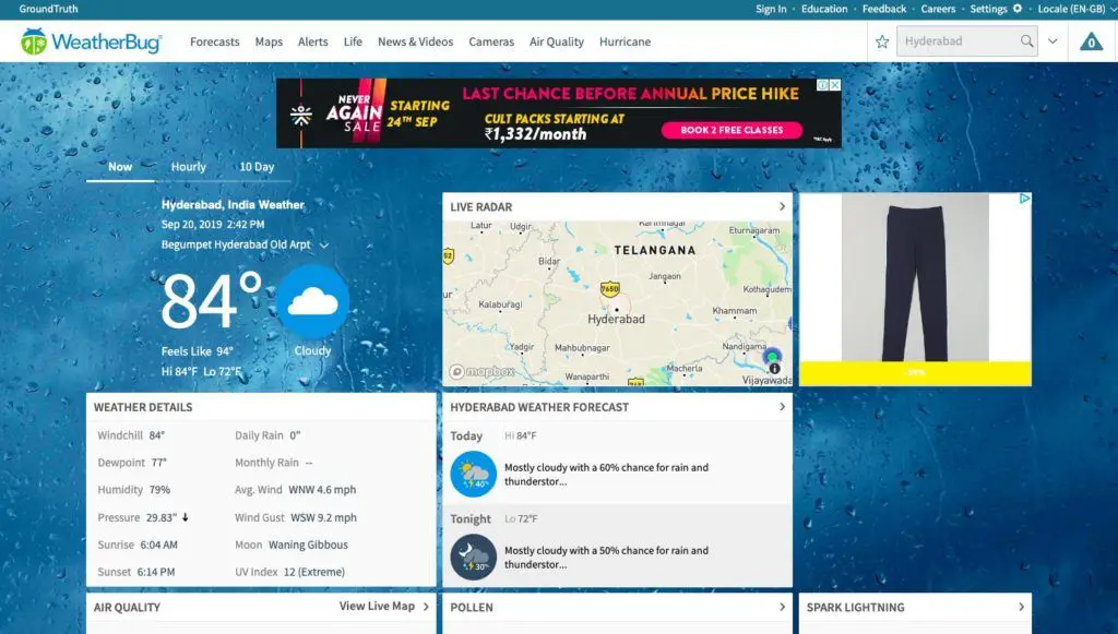 Weatherbug: best weather websites