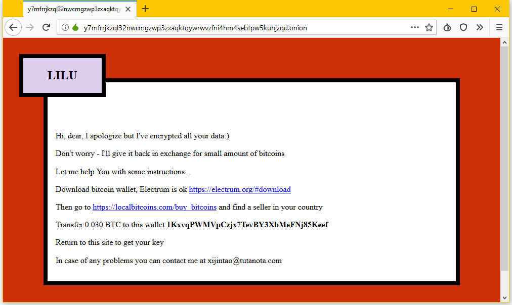lilocked ransomware demand