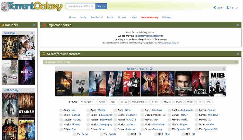 بديل Torrent Galaxy TPB