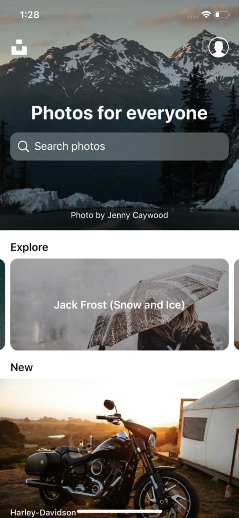 Unsplash Application de fond d'écran pour iPhone