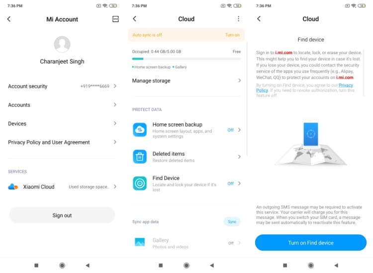 Xiaomi Cloud Синхронизация Сообщений