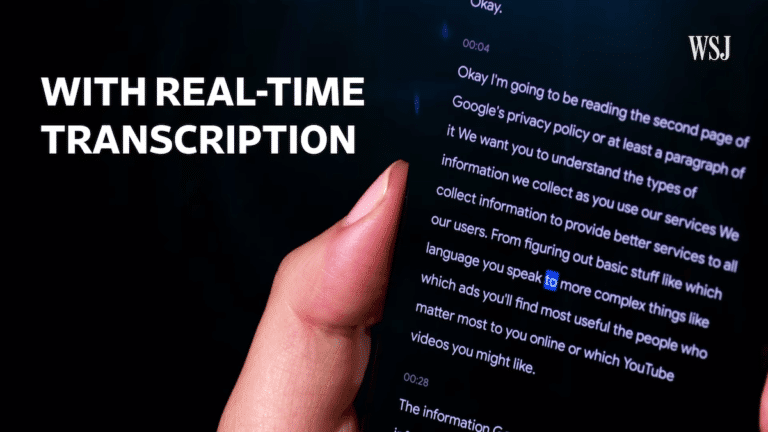 PIxel 4 real time transcription