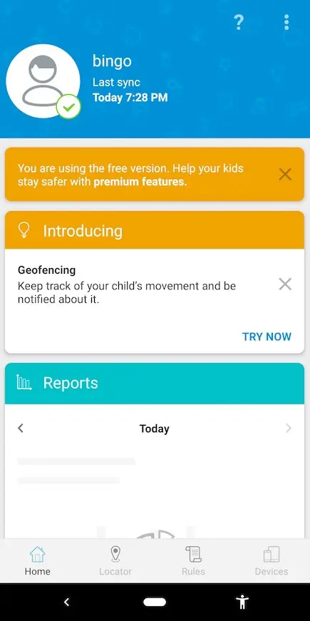 Parental control app