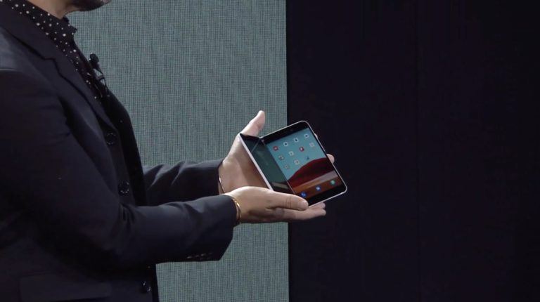 microsoft surface Duo on stage