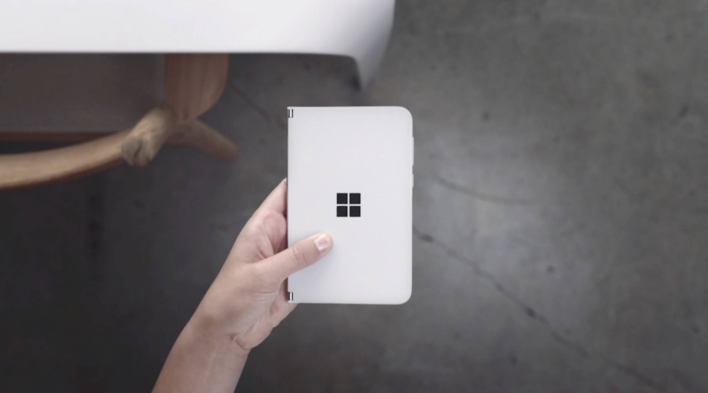microsoft surface neo closed in hand