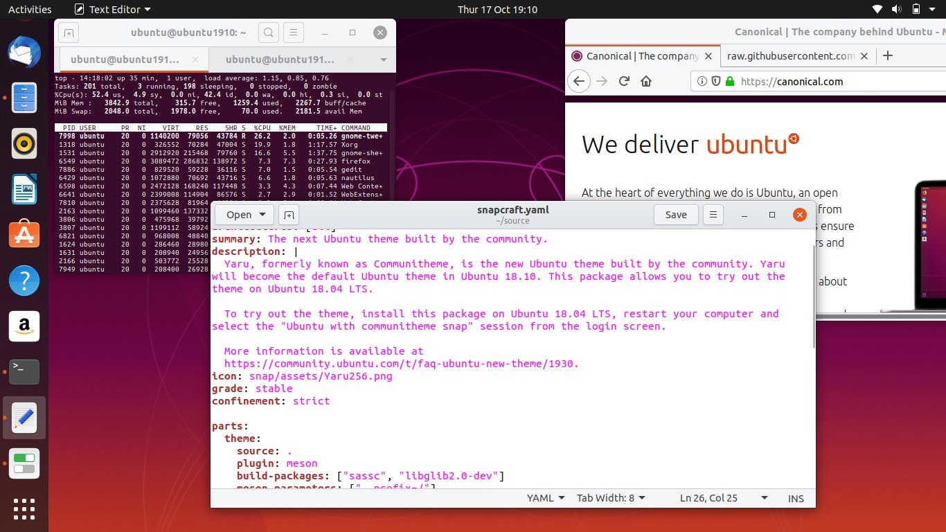 Ubuntu 19.10 Light Theme