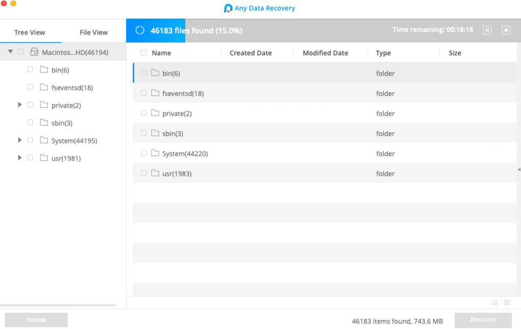 Any data recovery interface