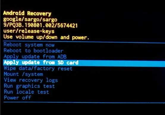 Apply Update From SD Card Android Recovery