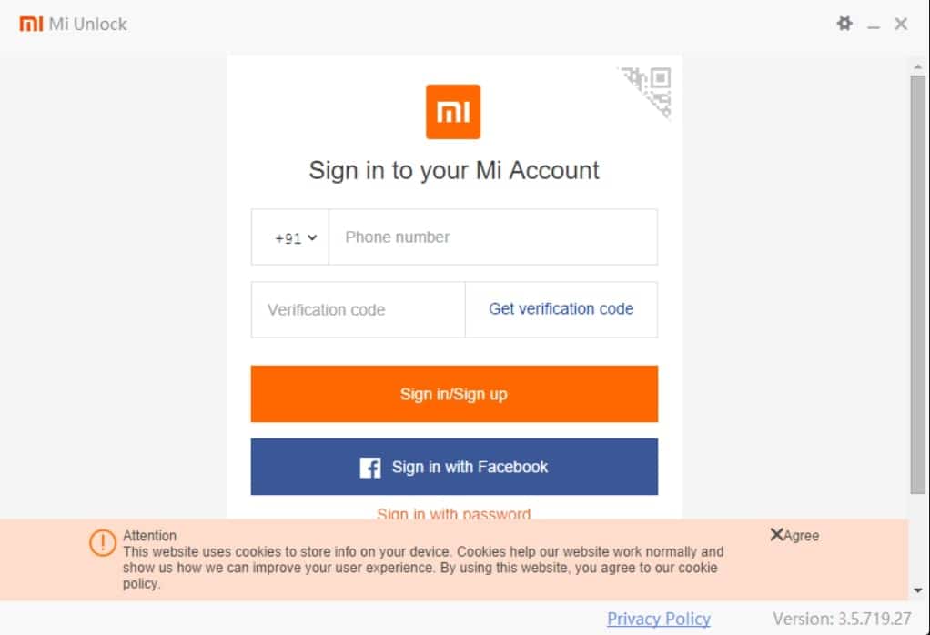 login mi unlock tool