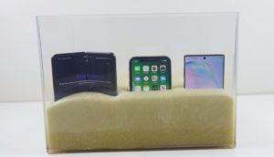 iPhone 11 survives expanding liquid foam