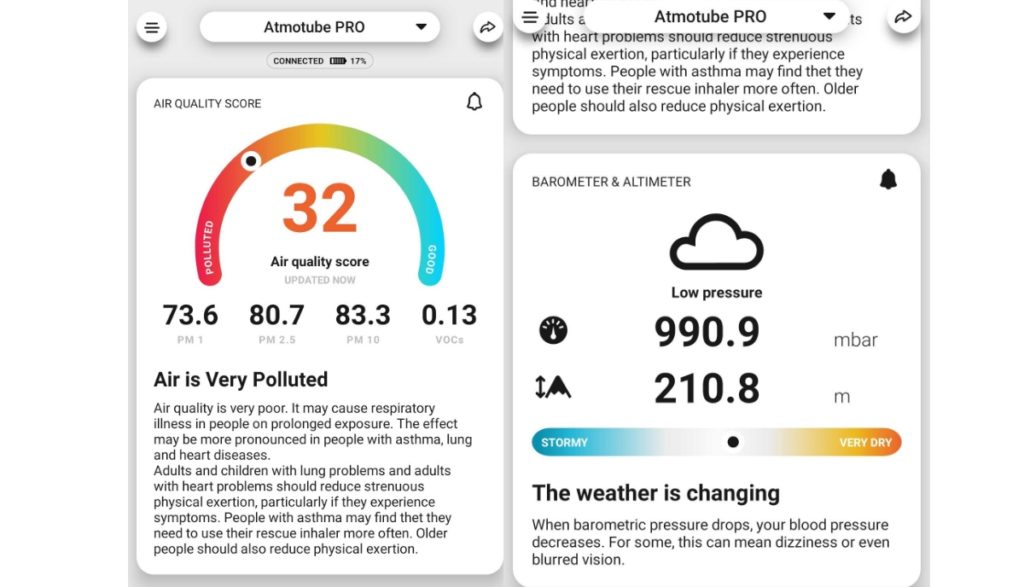 Atmotube Pro app