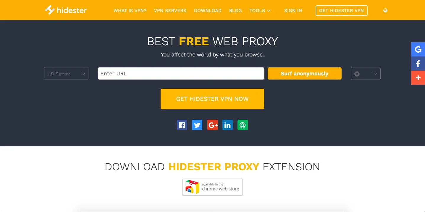 Users looking for multiple free proxy servers might not like Hidester since...