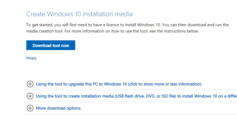 Download Windows 10 Media Creation Tool 2