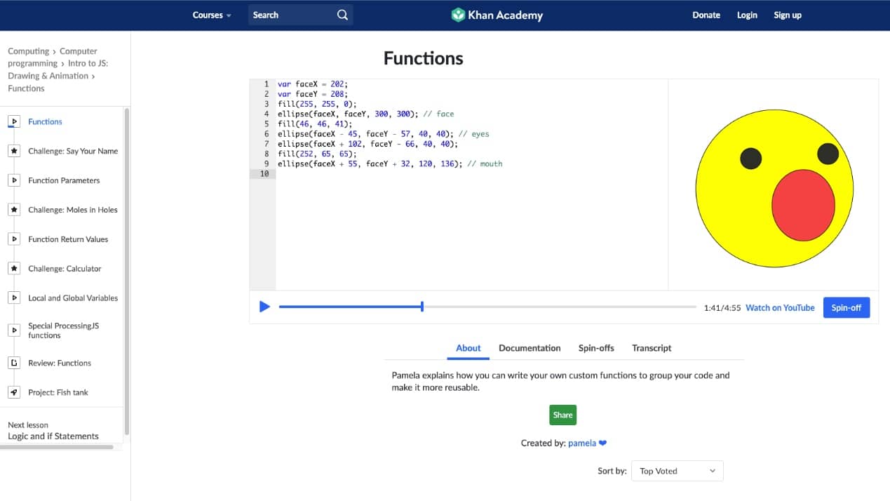 khan academy coding program