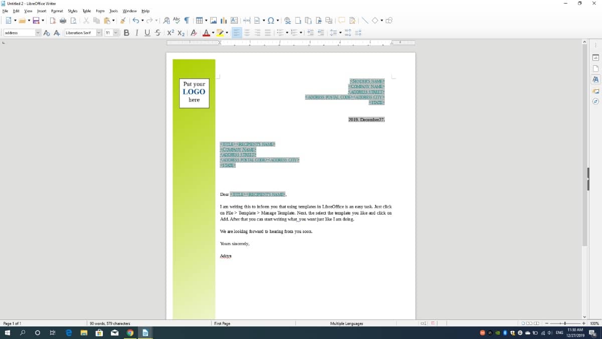 Microsoft Word 대체 Libreoffice 작가