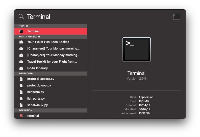 open terminal window mac