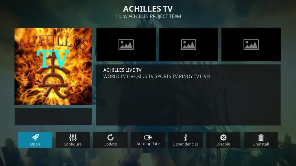 Achilles TV kodi addon live tv