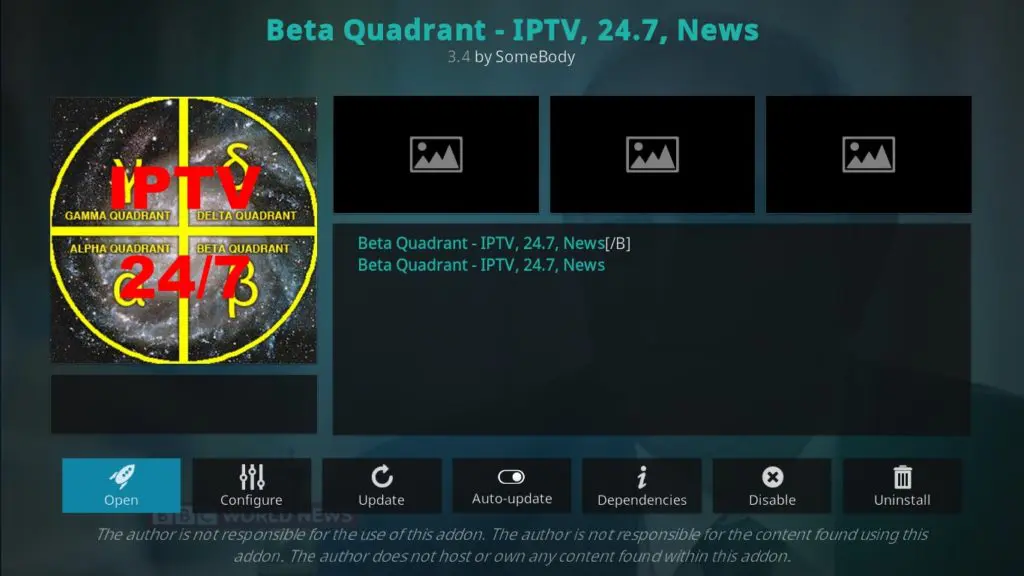 Beta Quadrant Kodi addon
