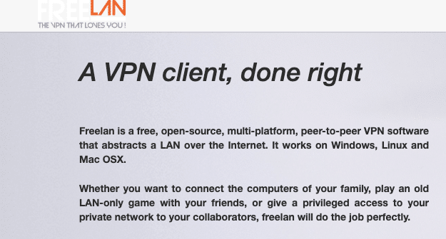 Freelan open source vpn