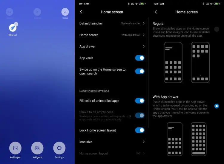 How to enable app drawer MIUI 11