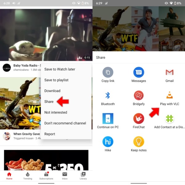 Play YouTube In Background VLC For Android 1