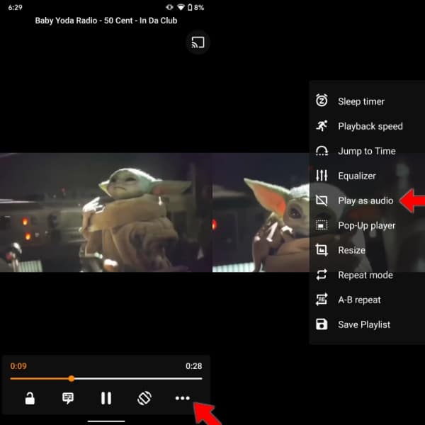 Juega YouTube en VLC de fondo para Android 2