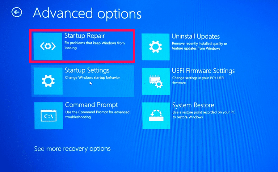 Startup repair to fix windows 10