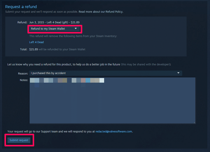 Steam refunds problem. 