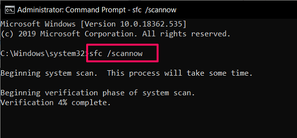 what is the command to check for corrupted files