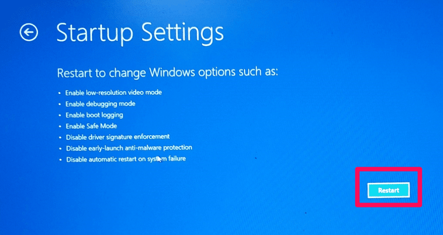 windows 10 safe mode options