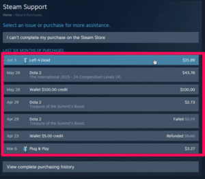 how to refund on steam