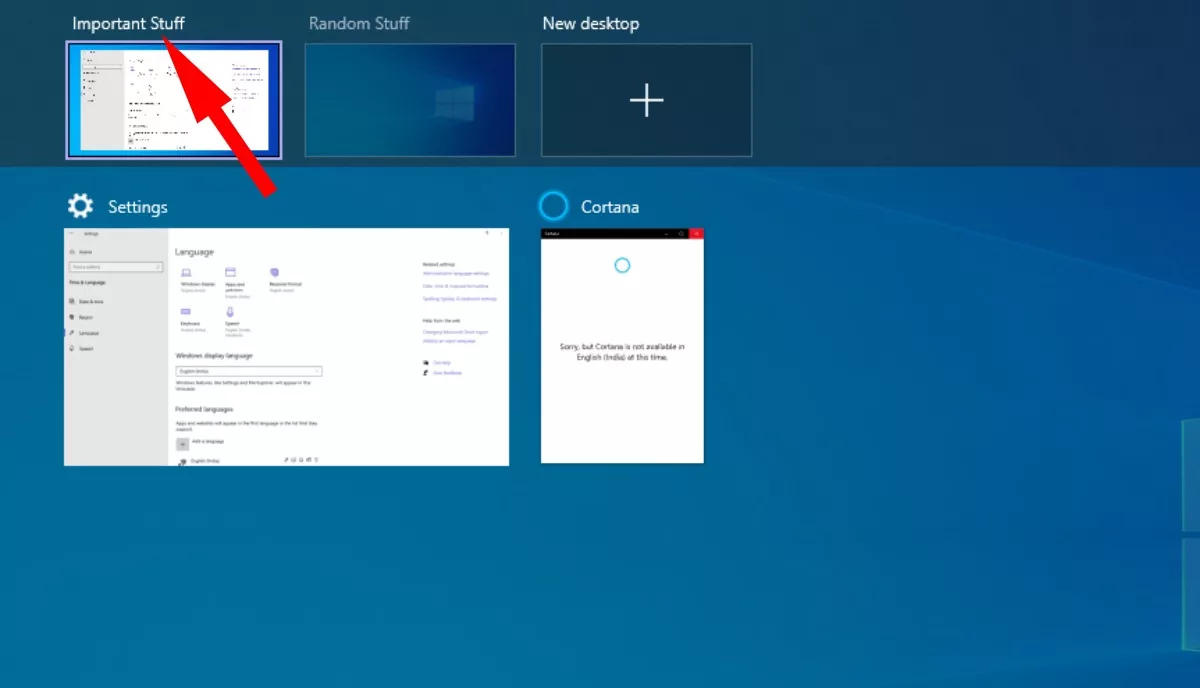 Windows 10 20H1 Features Rename Virtual Desktop