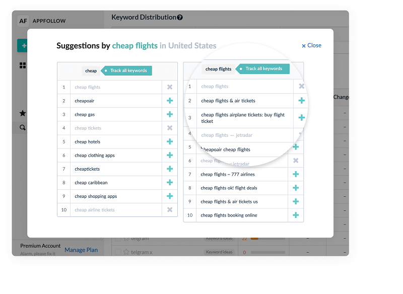 AppFollow keyword research tool