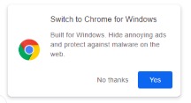 Don't use Chrome warning on Edge