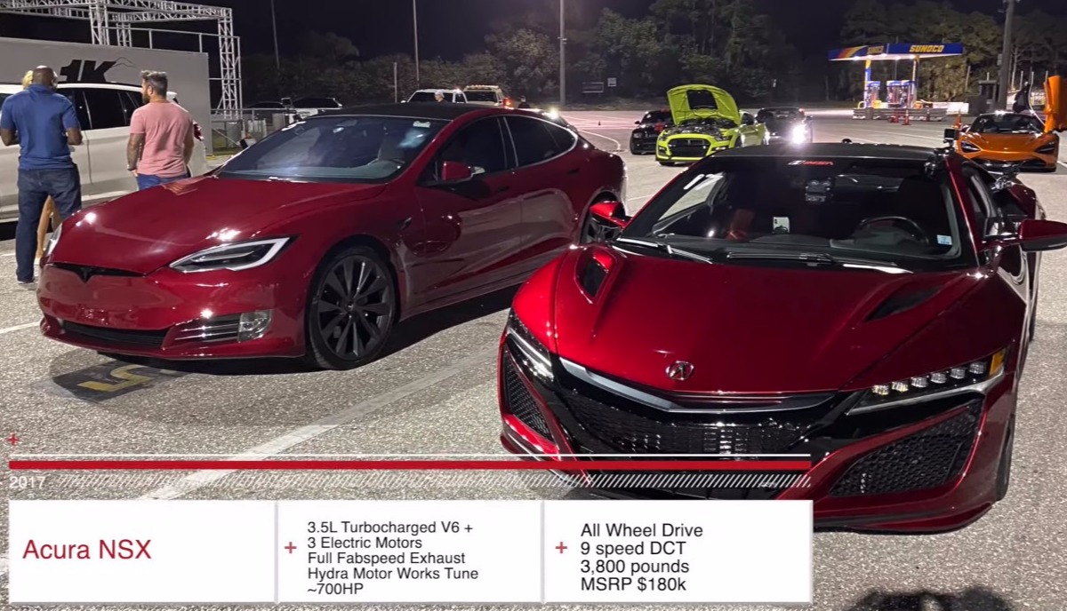 Tesla Model S Vs Acura NSX Electric car Spece