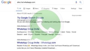 WhatsApp Group Invite link indexed on Google